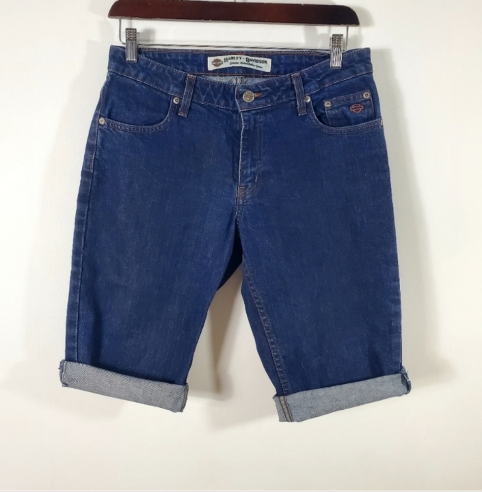 Vintage Harley-Davidson women's blue Jean Short size 8